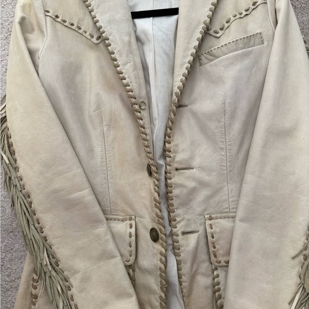 Ralph Lauren Cream Fringe Jacket